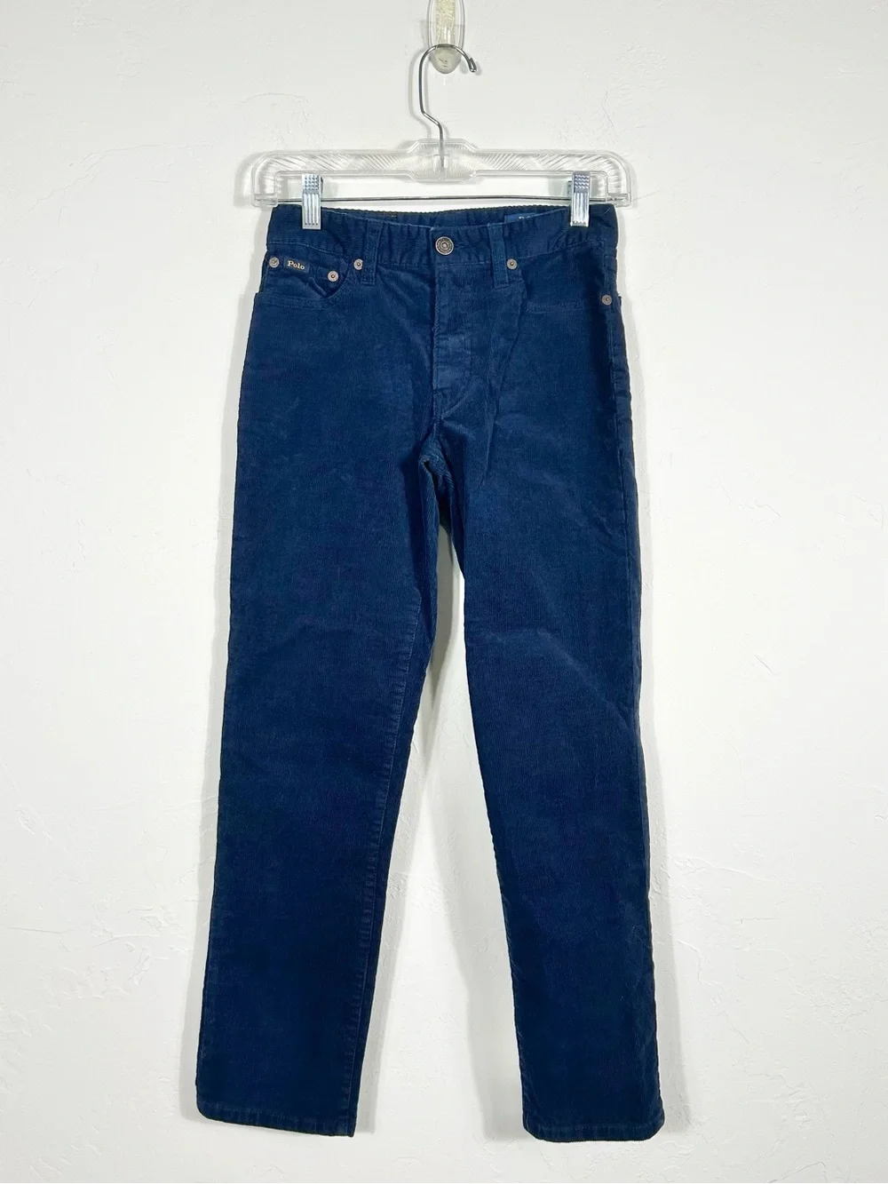 Polo Ralph Lauren Boys Navy Blue Corduroy Pants Bedford Straight Fit Size 12